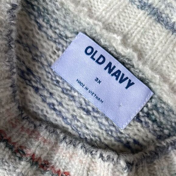 Old Navy Sweater Space Dye Long Sleeves Crew Neck Pullover Wool Blend Gray 3X - Picture 4 of 4